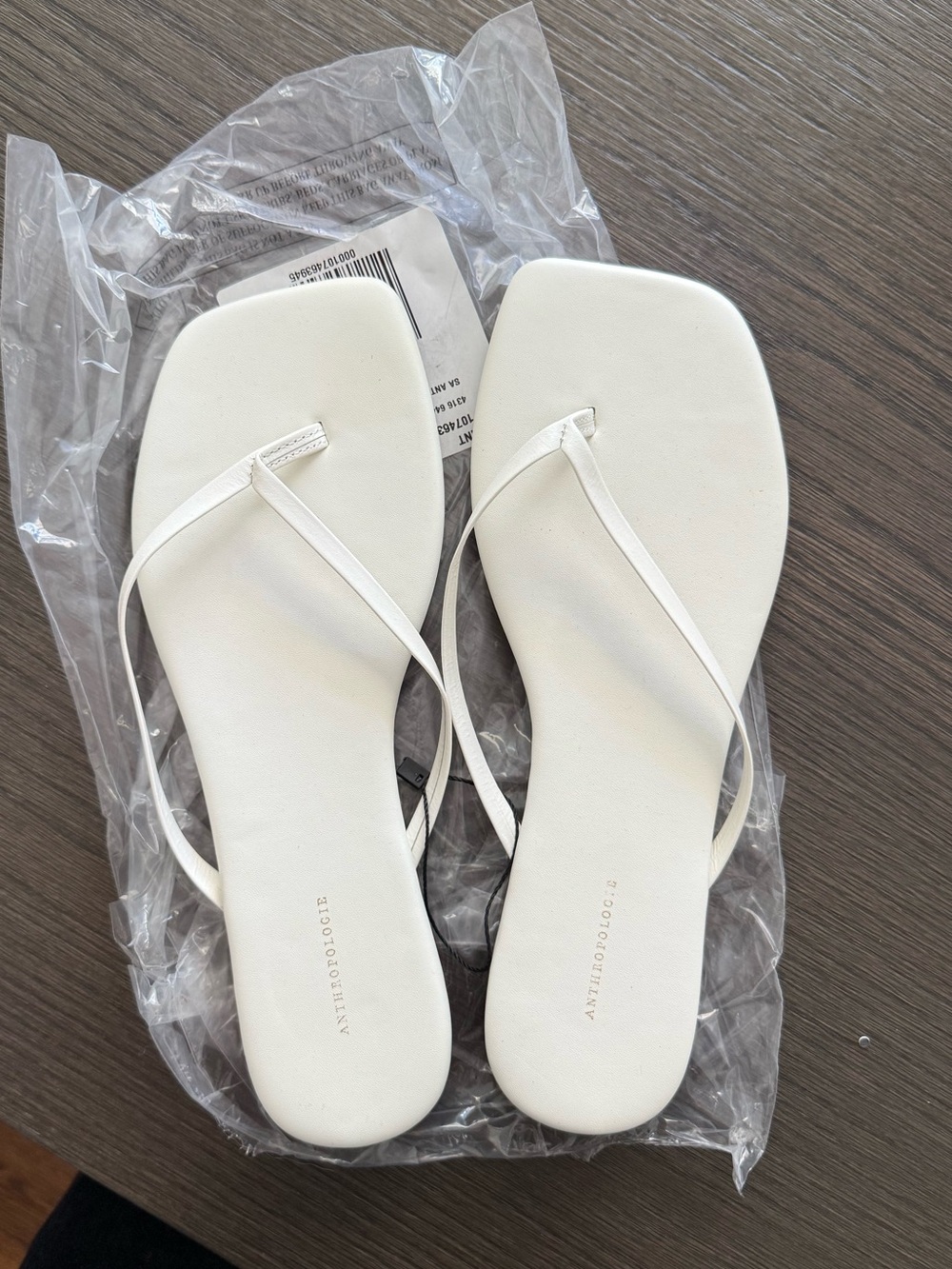 Anthropologie square toed flip flops